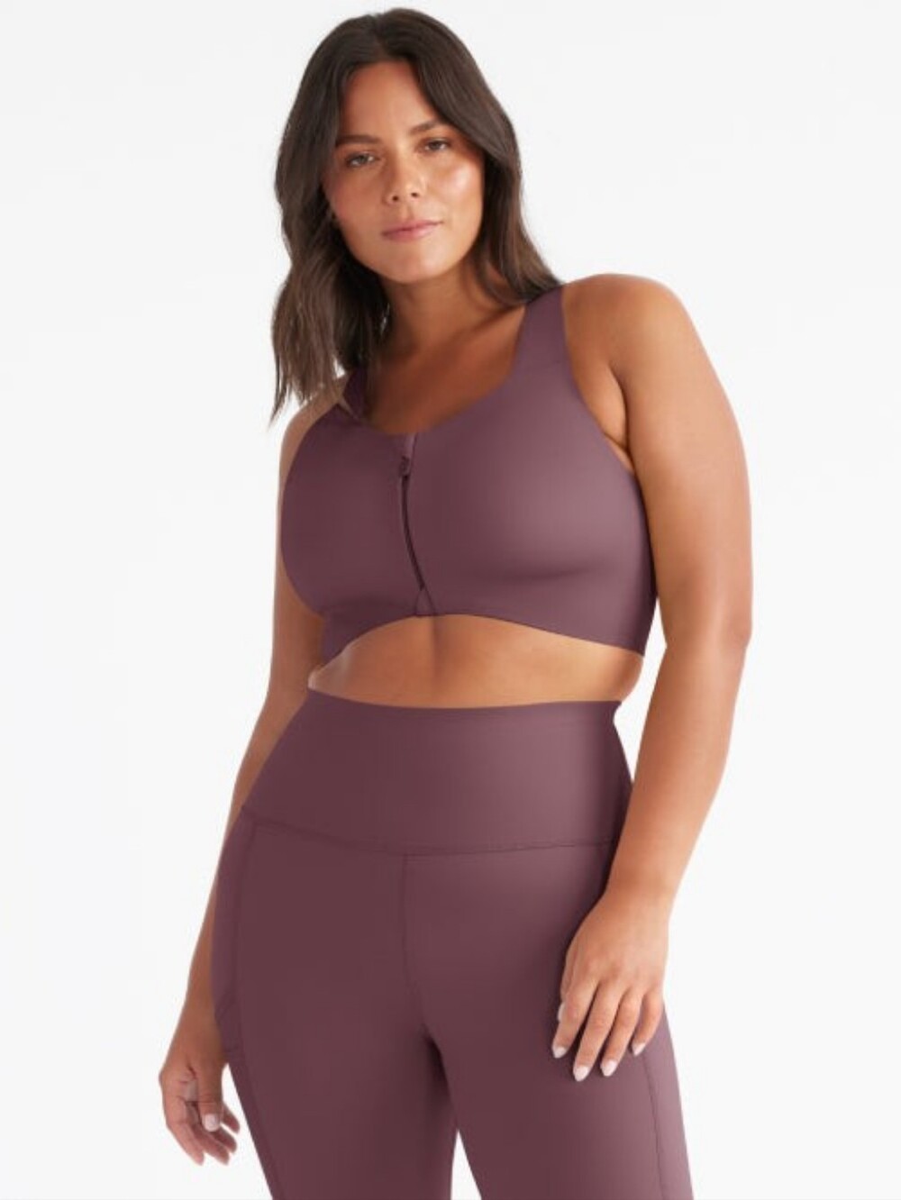 Knix Catalyst Front Zip Sports Bra High Impact Support Size 5 Purple 38C 38D 40C